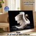 White Swan Painting Poster, Elegant Realistic White Swan Spreading Wings On Dark Water Poster, Eye-catching Contrast Design Ideal For Living Room_maomaolike.com