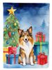 Sheltie Christmas Reindeer House Flag Large Porch Sleeve Pole Decorative Outside Yard Banner Artwork Wall Hanging, Polyester, House Size, Multicolor_maomaolike.com