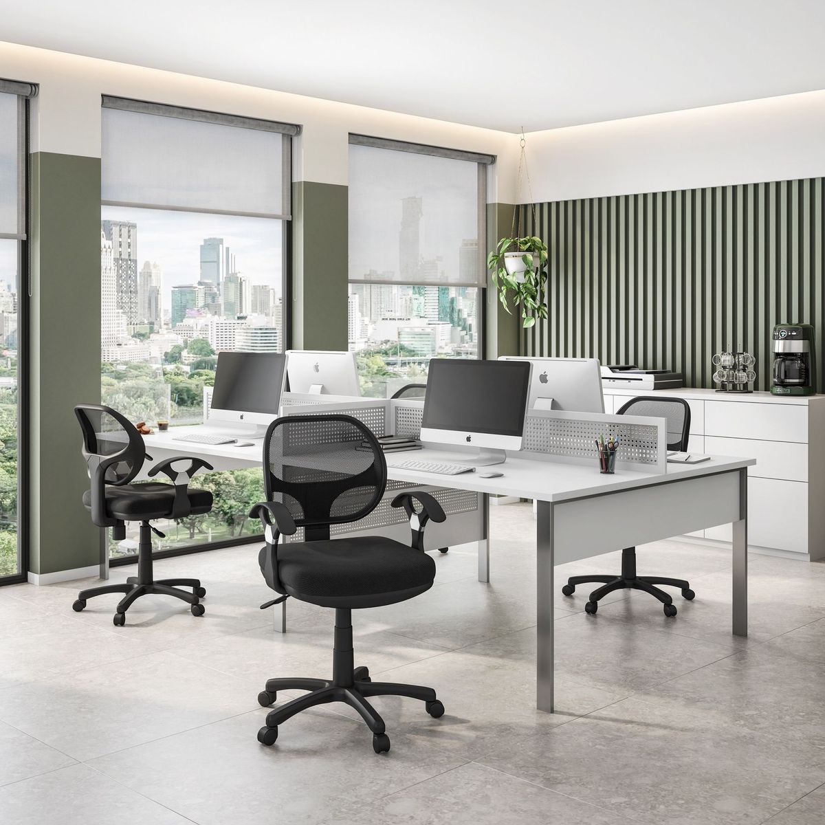 Techni Mobili Black Midback Mesh Task Office Chair With Adjustable Height And Lumbar Support_maomaolike.com