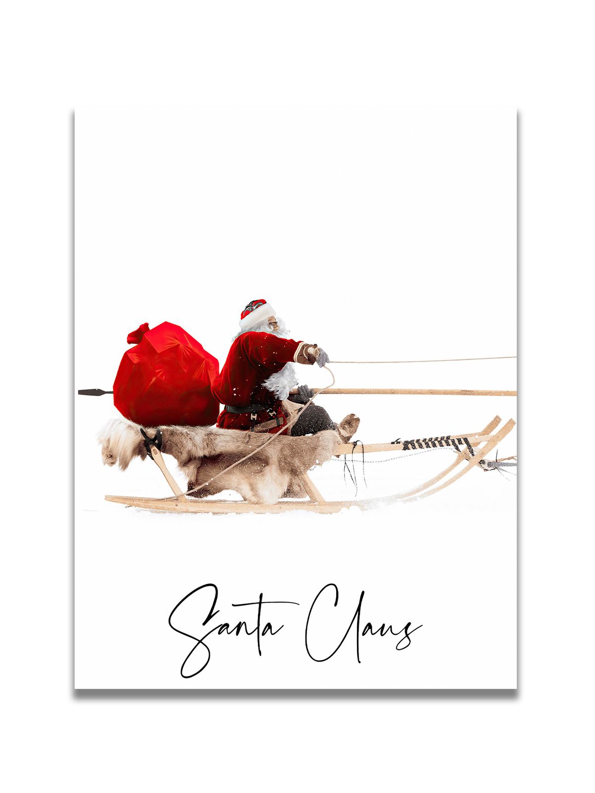 Christmas-themed Decorative Painting, Nordic Minimalist Christmas Style, Santa's Sleigh, Reindeer, Santa Arriving In Town_maomaolike.com