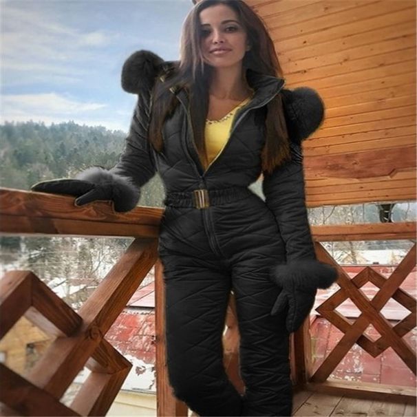 Women's Outdoor Fashion Ski Suit Jacket Hoodie Outdoor Sports Jumpsuit Zipper Ski Suit_maomaolike.com
