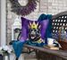 Black German Shepherd King Of Mardi Gras Throw Pillow Machine Washable, Indoor Outdoor Decorative Pillow For Couch, Bed Or Patio, 18Hx18W_maomaolike.com