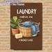Laundry Themed Painting Poster, Warm-toned Illustrated Laundry Scene Poster, Humorous Witty Quote Design, Ideal Decor For Laundry Room_maomaolike.com