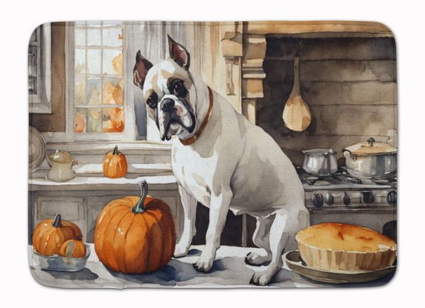 Boxer Fall Kitchen Pumpkins Memory Foam Kitchen Mat Machine Washable Anti-Fatigue Mat Cushion Comfort Bath Mat Or Kitchen Rug_maomaolike.com