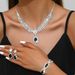 Elegant Bridal Jewelry Set Necklace Earrings With Sparkling Rhinestones Perfect For Weddings Parties_maomaolike.com