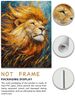 Lion In European And American Oil Painting Style, Rendered With Bold Brushstrokes, Home Décor Artwork, Living Room Feature Wall Decoration._maomaolike.com