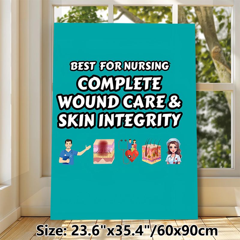 Wound Care & Skin Integrity Nursing Education Painting Poster, Vibrant Cartoon Medical Graphic Poster, Informative Nursing Reference Ideal For_maomaolike.com