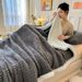 Waffle Jacquard Double-Sided Fleece Lamb Wool Blanket Export Cross-Border Exclusive_maomaolike.com
