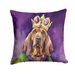 Bloodhound King Of Mardi Gras Throw Pillow Machine Washable, Indoor Outdoor Decorative Pillow For Couch, Bed Or Patio, 14Hx14W_maomaolike.com