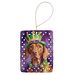 Vizsla King Of Mardi Gras Porcelain Ornament Christmas Tree Hanging Decorations For Home Christmas Holiday, Rectangle, Gift, Multicolor_maomaolike.com