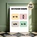 Division Signs Math Educational Painting Poster, Pastel-colored Minimalist Poster, Clear Division Symbols Display To Aid Math Notation Learning_maomaolike.com