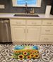 Kansas Sunflowers In Watercolor Memory Foam Kitchen Mat Machine Washable Anti-Fatigue Mat Cushion Comfort Bath Mat Or Kitchen Rug_maomaolike.com