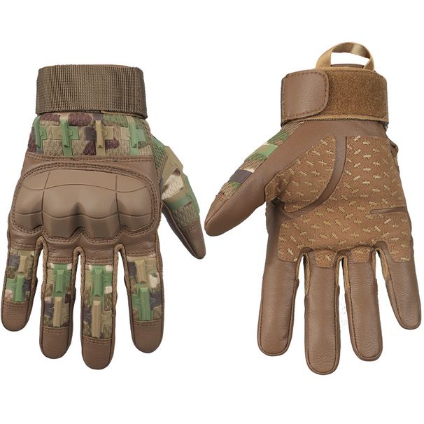 Tactical gloves Outdoor riding sunscreen gloves Rubber protection anti-slip wear resistant five-finger touch screen CS combat tactical gloves_maomaolike.com