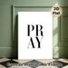 Pray Typography Painting Poster, Minimalist Black & White Typographic Poster, Sleek Impactful Text Art, Suitable For Living Room, Bedroom And_maomaolike.com
