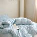 Wholesale INS Korean Skin-Friendly Soft Solid Color Washed Cotton Four-Piece Princess Style Ruched Bubble Bow 4-Piece Set_maomaolike.com