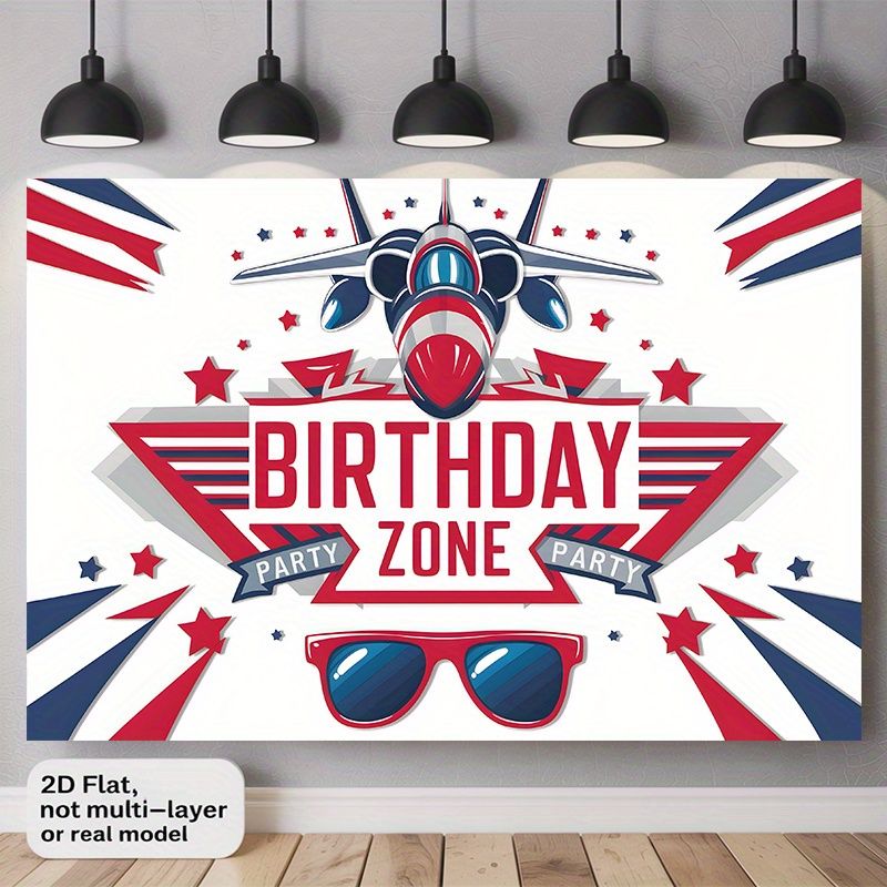Fighter Theme Birthday Party Banner - 2D Flat Polyester Backdrop, Wall Hanging Photo Props, Fighter Party Decor_maomaolike.com