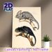 Chameleon Themed Painting Poster, Vintage Scientific Illustration Poster, Detailed Depiction Of Chameleons Perched On Branches, Ideal For Home, Study_maomaolike.com