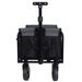 All-in-One Convertible Folding Camping Wagon Cart: Bench Seat, Storage Compartment & Included Dog Tether, Black/Gray_maomaolike.com