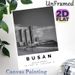 Busan Coastal City Painting Poster, Monochrome Urban Skyline & Beach Scene Poster, Elegant Cityscape Decor Suitable For Living Room, Office And_maomaolike.com