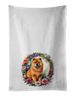 Chow Chow And Flowers Kitchen Towel Set Of 2 White Dish Towels Decorative Bathroom Hand Towel For Hand, Face, Hair, Yoga, Tea, Dishcloth, 19 X 28", White_maomaolike.com