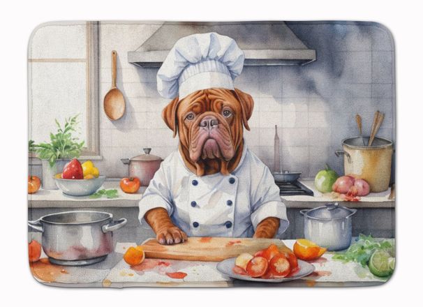 Dogue De Bordeaux The Chef Memory Foam Kitchen Mat Machine Washable Anti-Fatigue Mat Cushion Comfort Bath Mat Or Kitchen Rug_maomaolike.com