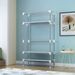 Portable Clothes Closet Rolling Door Wardrobe With Hanging Rack Non-Woven Fabric Storage Organizer With Three Drawer Boxes No-Tool Assembly - 67in*35.4in*17.7in(Gray)_maomaolike.com