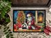 Japanese Chin And Santa Claus Doormat Front Door Mat Indoor Outdoor Rugs For Entryway, Non Slip Washable Low Pile, 24H X 36W_maomaolike.com