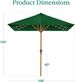 9ft Deep Square Solar Powered LED Lighted Patio Umbrella W/Faux Wood Texture, UV-Resistant Fabric, Hand Crank_maomaolike.com