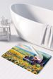 Kansas Sunflowers In Watercolor Memory Foam Kitchen Mat Machine Washable Anti-Fatigue Mat Cushion Comfort Bath Mat Or Kitchen Rug_maomaolike.com