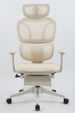 Ergonomic Office Chair With Footrest, High Back Computer Office Chair With Dynamic Lumbar Support, 2D Headrest, 2D Armrest, Sponge Seat, Mesh Home Office Desk Chair For Adults, CREAM_maomaolike.com