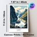 Norway Fjords Painting Poster, Vibrant Retro-style Scenic Fjord View Poster, Captivating Design With Cruise Ships, Waterfalls & Snow-capped Peaks_maomaolike.com