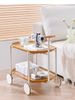 JYCC-YEL Movable Small Pushcart Small Cart Double Layered Coffee Table Leisure Modern Living Room_maomaolike.com