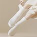 5 pairs/set Autumn and Winter Snow Socks fleece-lined Thickened Warm Solid Color Land Color Lace Pile Socks Mid-length Socks Moon Stockings_maomaolike.com