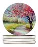 Michigan Blossoms In Watercolor Large Sandstone Coasters Pack Of 4 Absorbent Round Coasters Decor Gifts For Men Or Women, 4 In, Multicolor_maomaolike.com