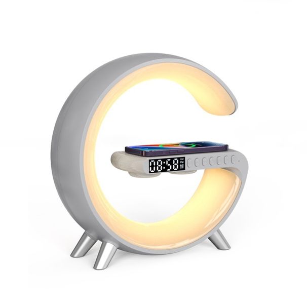 New Intelligent G Shaped LED Lamp Bluetooth Speake Wireless Charger Atmosphere Lamp App Control For Bedroom Home Decor_maomaolike.com