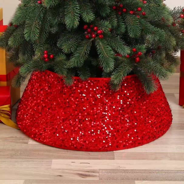New Christmas Tree Skirt, Christmas Tree Surround, Creative Printed Sequined 3D Tree Base Decoration Scene Prop_maomaolike.com