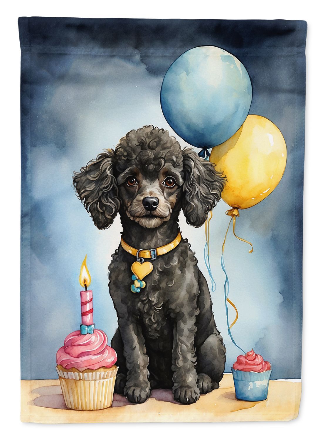 Black Toy Poodle Happy Birthday Garden Flag Mailbox Flag Decorative Yard Flag Banner Outside Patio Artwork Yard Flower Beds, Garden Size, Multicolor_maomaolike.com