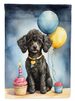 Black Toy Poodle Happy Birthday Garden Flag Mailbox Flag Decorative Yard Flag Banner Outside Patio Artwork Yard Flower Beds, Garden Size, Multicolor_maomaolike.com