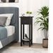 2 Tier Slim Nightstand Bedside Table With Drawer Shelf_maomaolike.com