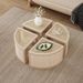 Round To Square Block Modular Coffee Table Light Natural Rattan With Storage 4 Piece_maomaolike.com
