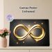 Infinity Symbol Painting Poster, Glittering Golden Sparkling Poster, Elegant Symbolic Decor Ideal For Living Room, Bedroom And Modern Interior Spaces_maomaolike.com