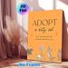 Adopt A Kitty Cat Painting Poster, Cute Cartoon Style Playful Party Kittens With Balloons Poster, Warm Heartwarming Decor Ideal For Pet Adoption_maomaolike.com