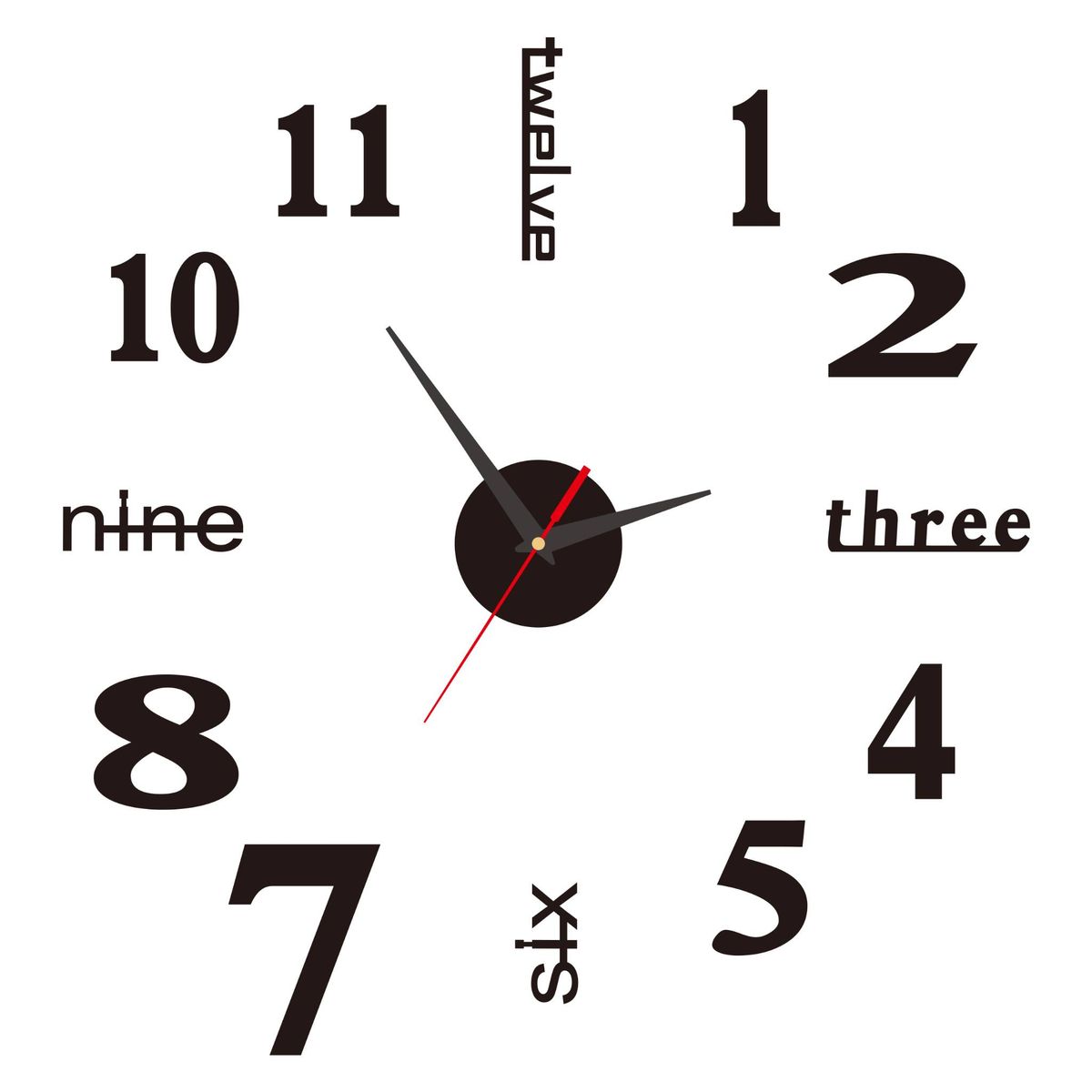 Creative Frameless Mute Wall Clock Simple DIY Living Room Stereoscopic Decorative Clock Luminous Clock Wall Sticker Clock Black Gold Silver_maomaolike.com