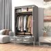 Three Drawer Boxes No-Tool Assembly Hanging Rack Non-Woven Fabric Storage Organizer Portable Clothes Closet Rolling Door Wardrobe_maomaolike.com
