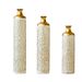Floor Metal Vase Modern Style Decoration Home Droplet Shaped White Metal Vase 3-piece Set Gorgeous Home Decoration Large Glazed Metal Vase_maomaolike.com