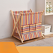 Single Layer Fabric Floor Indoor Bookshelf Clothes Books Newspapers Rack Foldable Storage Basket_maomaolike.com