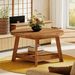 Round Coffee Table, 2-Tier Solid Wood Center Cocktail Accent Table_maomaolike.com