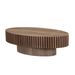 Modern Handcraft Drum Coffee Table Length 43.7 Inch Ellipse Coffee Table For Living Room,Oval Small Coffee Table With Sturdy Pedestal_maomaolike.com
