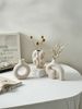 3PC White Ceramic Style Art Abstract Vase Set Can Hold Water Arrangement Vase Ornament Ornament Bottle_maomaolike.com
