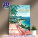 Sainte-Anne Guadeloupe Coastal Painting Poster, Vibrant Retro Tropical Seaside Scene Poster, Captivating Scenic Design With Palm Trees And Seaside_maomaolike.com